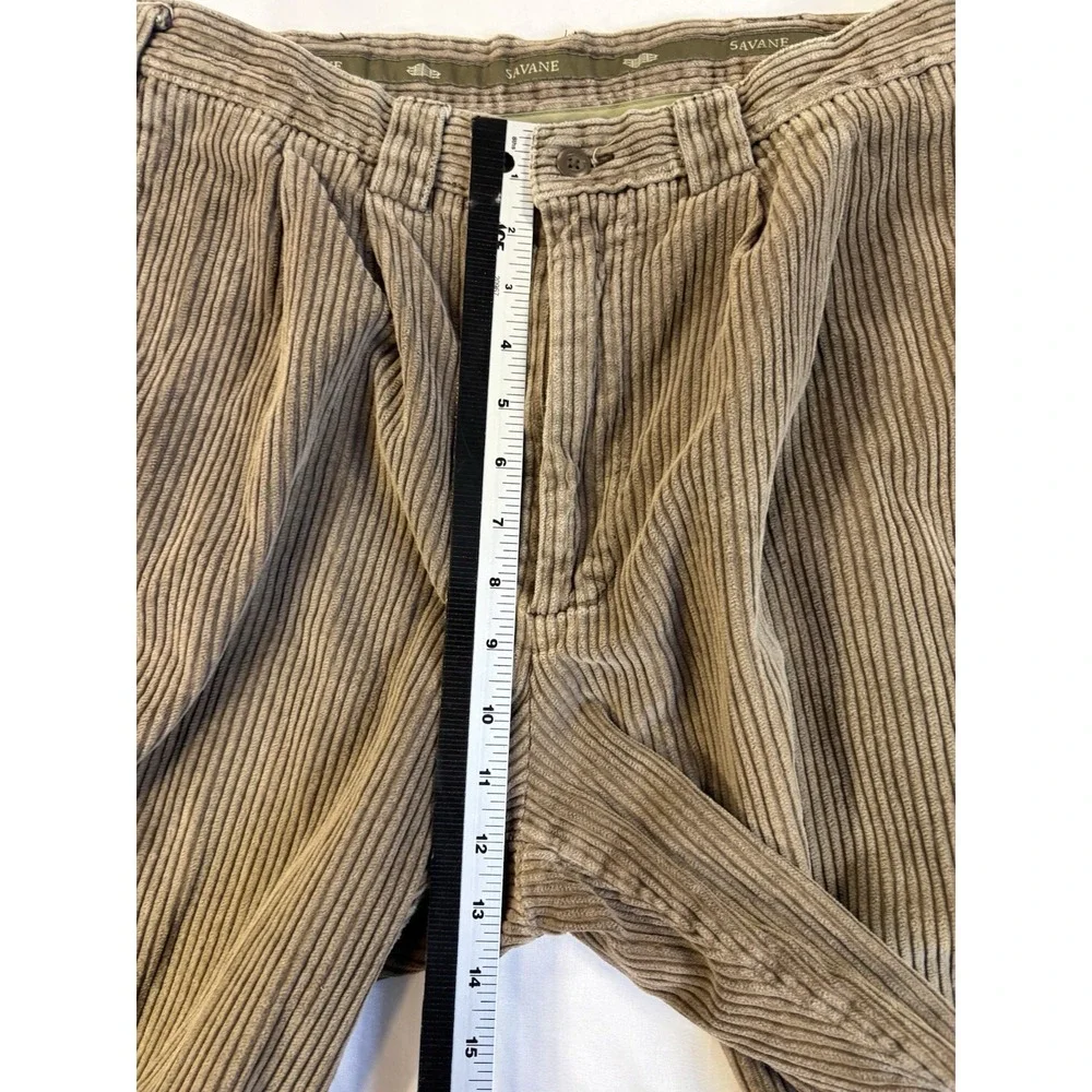 Savane Men's 32X30 Wide Wale Brown Oak Corduroy Pants Baggy Urban Streetwear